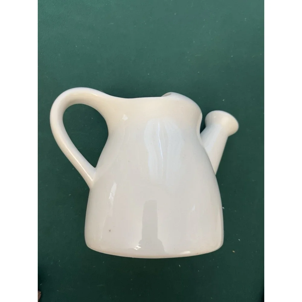 Rae Dunn Watering Can Grow White Ceramic Indoor Plant Decor Planter Vase